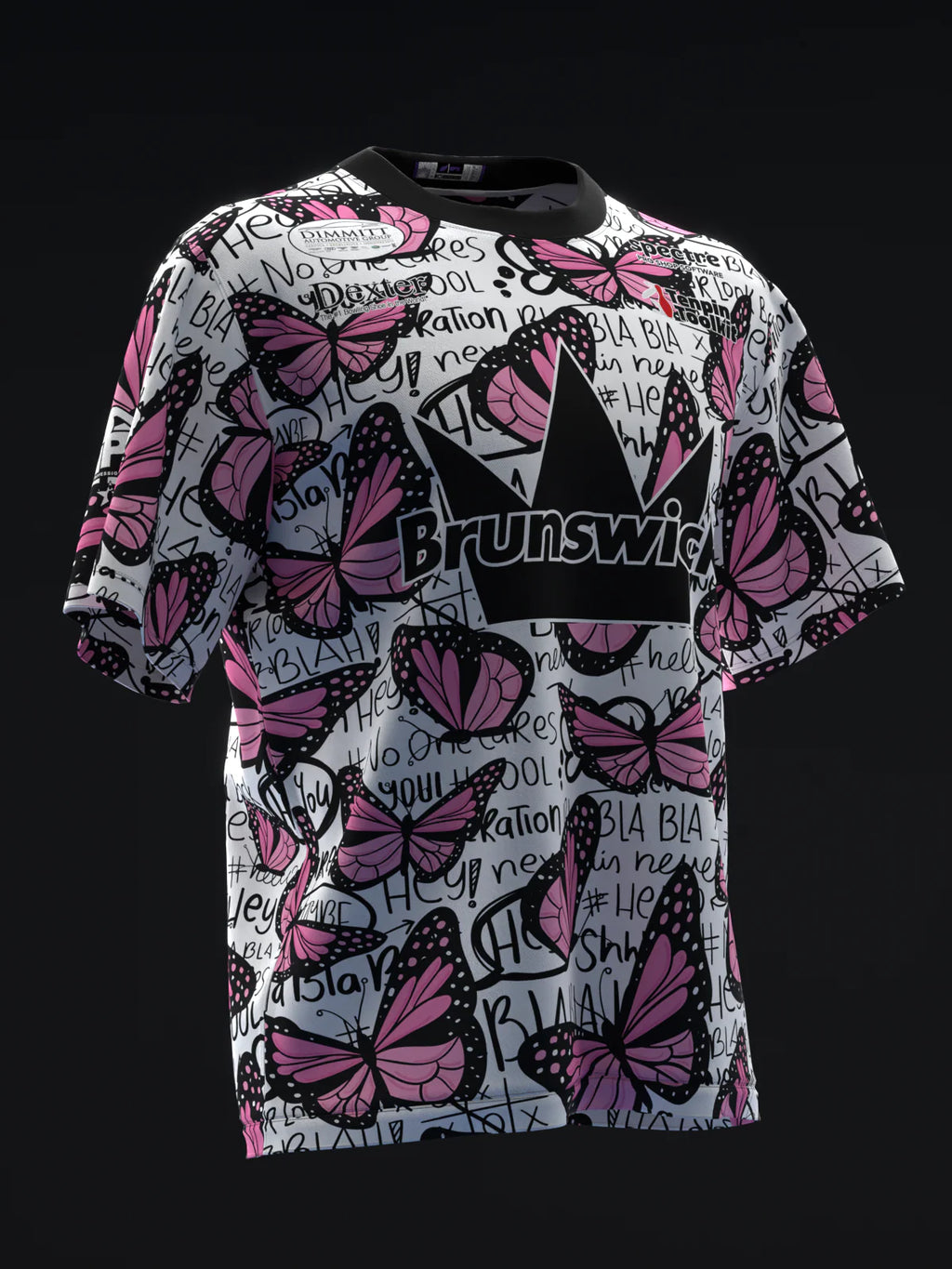 Custom Name - Ashly Galante Pink Butterflies Bowling Jersey - All Size