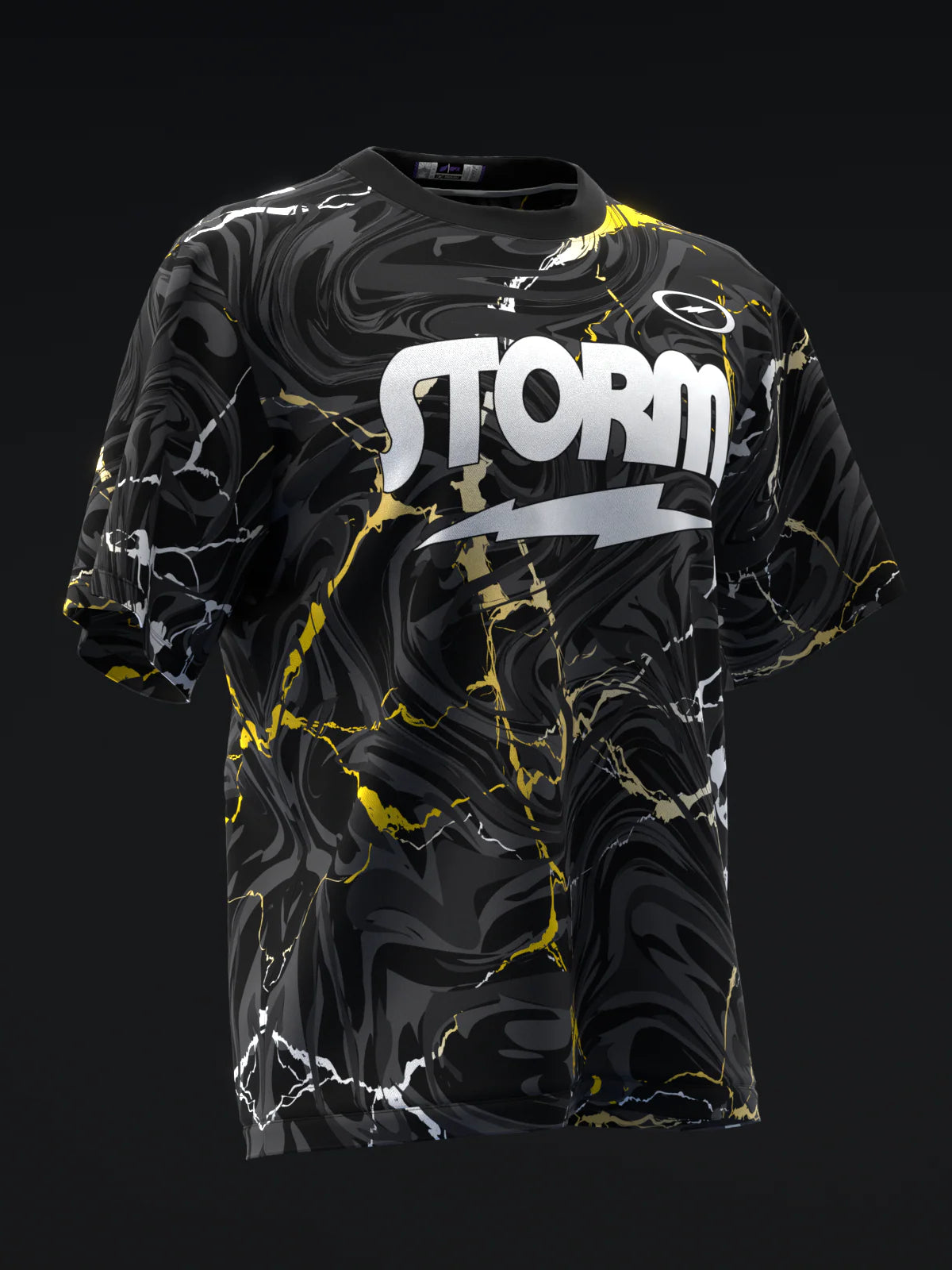 Custom Name - Storm Lightning Blackout Bowling Jersey - All Size
