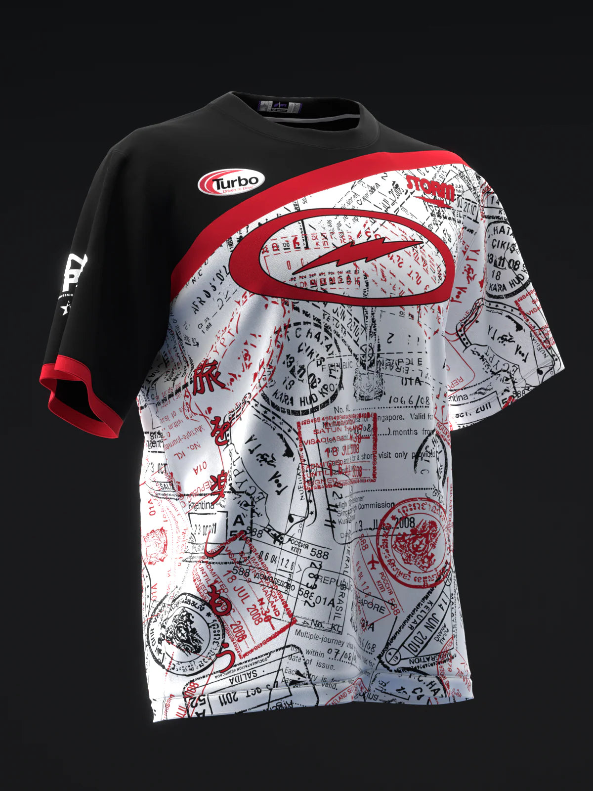 Custom Name - Victoria Varano Stamps Black White Red Bowling Jersey - All Size