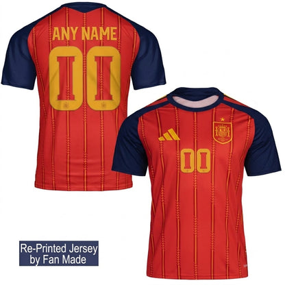 Custom Name - Spain 2026 Fan Version Jersey 3D Soccer - All Size