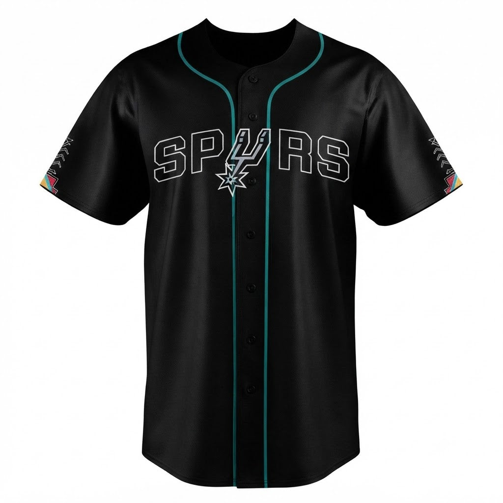 Custom Name - Antonio Spurs x Native American Heritage Night Baseball Jersey - All Size