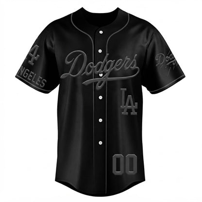 Custom Name - Dodgers 2026 Back to the Basics All Black Baseball Jersey - All Size