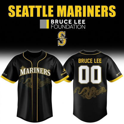 Custom Name - Mariners x Bruce Lee Night 2026 Baseball Jersey - All Size