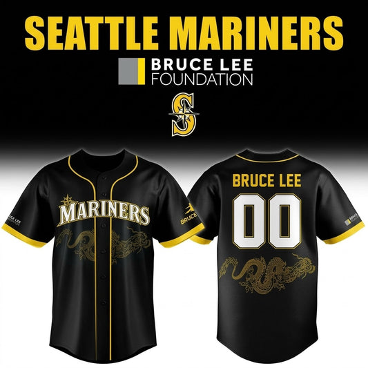 Custom Name - Mariners x Bruce Lee Night 2026 Baseball Jersey - All Size