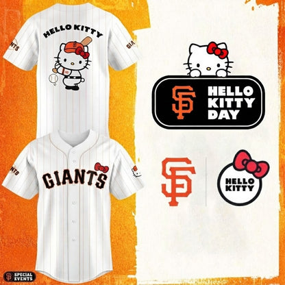 Custom Name - Giants x Hello Kitty Day 2026 Baseball Jersey - All Size