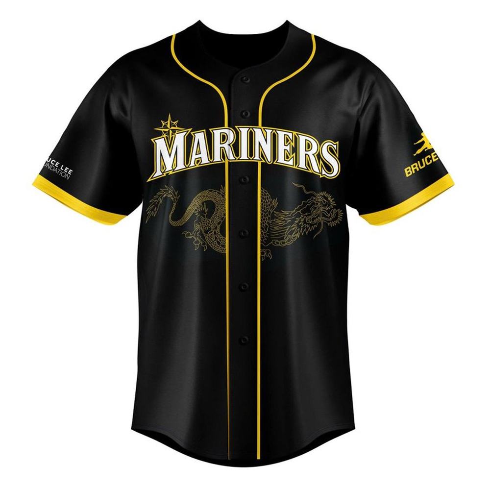 Custom Name - Mariners x Bruce Lee Night 2026 Baseball Jersey - All Size