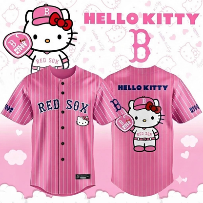 Custom Name - Red Sox x Hello Kitty Pink Night 2026 Baseball Jersey - All Size
