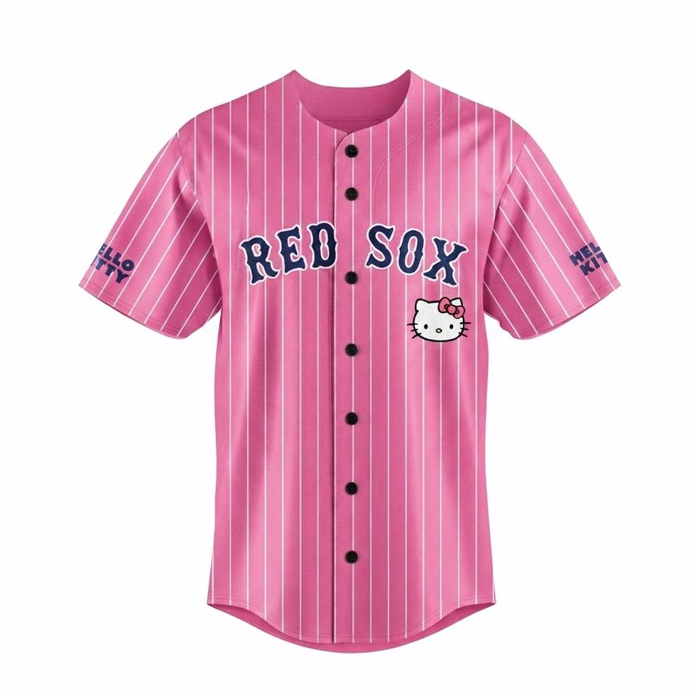Custom Name - Red Sox x Hello Kitty Pink Night 2026 Baseball Jersey - All Size