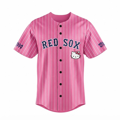 Custom Name - Red Sox x Hello Kitty Pink Night 2026 Baseball Jersey - All Size