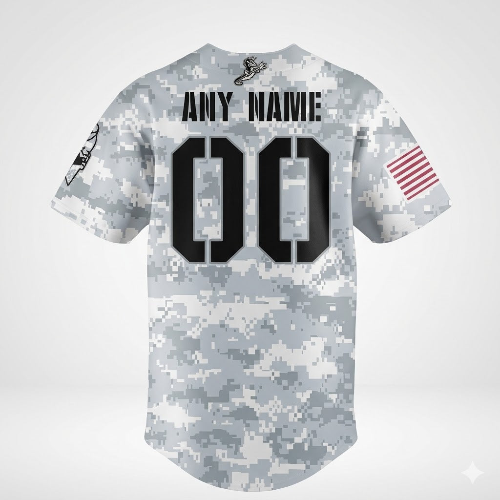 Custom Name - Tides Military Appreciation Night Baseball Jersey - All Size