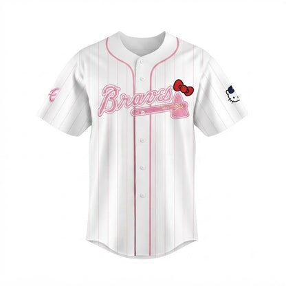 Custom Name -  Braves x Hello Kitty Day 2026 Baseball Jersey - All Size