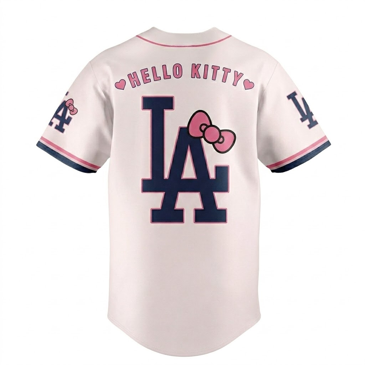 Custom Name - Dodgers x Hello Kitty Night 2026 Pink Clay Baseball Jersey - All Size