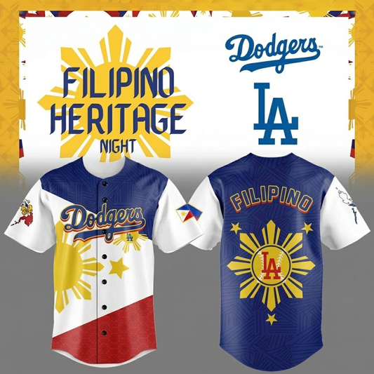 Custom Name - Dodger x Filipino Heritage Night Baseball Jersey - All Size