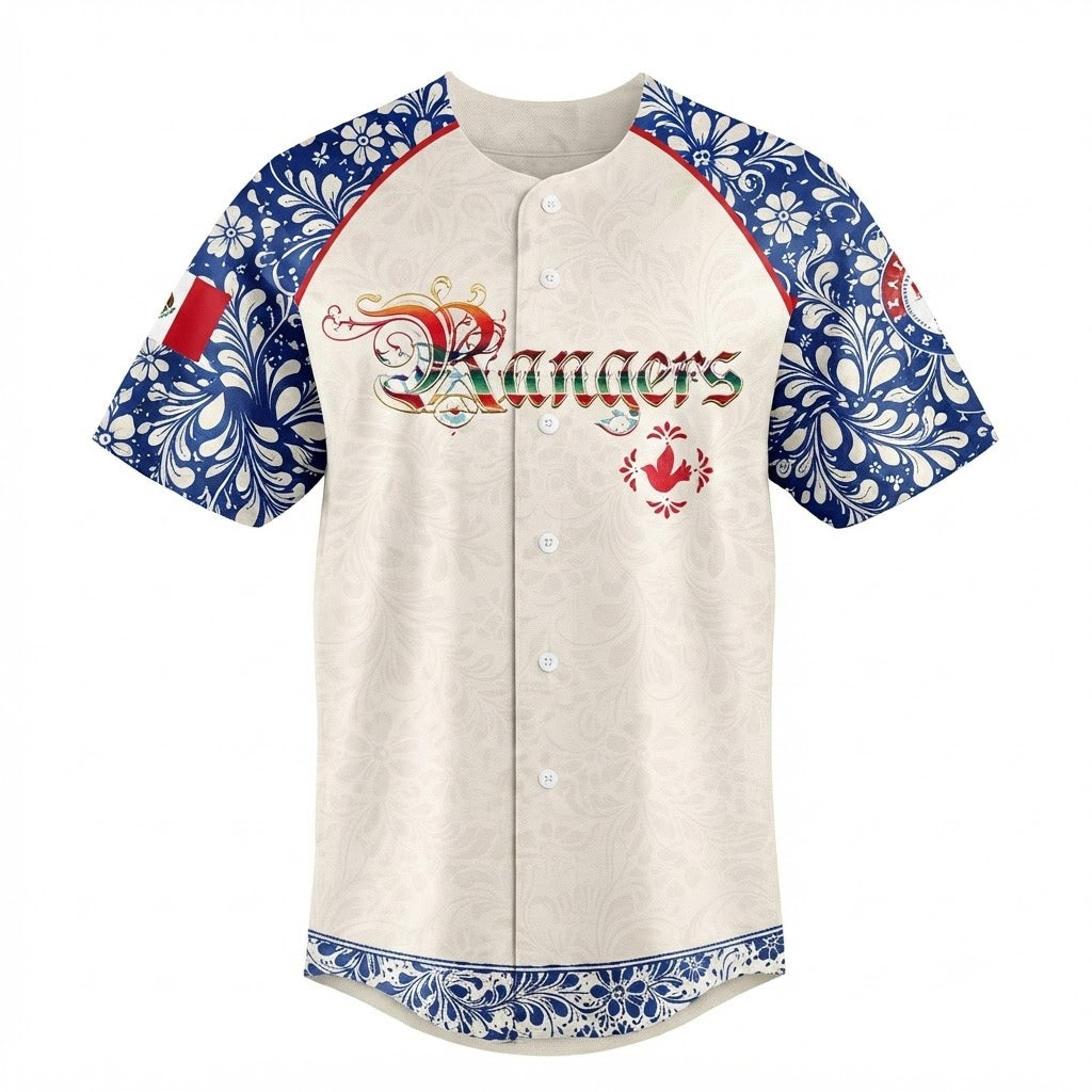 Custom Name - Rangers Mexican Heritage Night Baseball Jersey - All Size