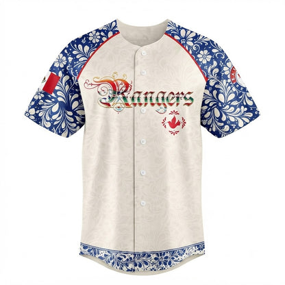 Custom Name - Rangers Mexican Heritage Night Baseball Jersey - All Size