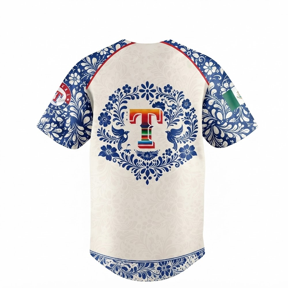 Custom Name - Rangers Mexican Heritage Night Baseball Jersey - All Size