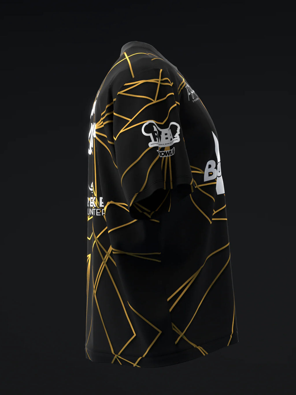 Custom Name - Sarah Klassen Geometrical Polyhedron Black Bowling Jersey - All Size