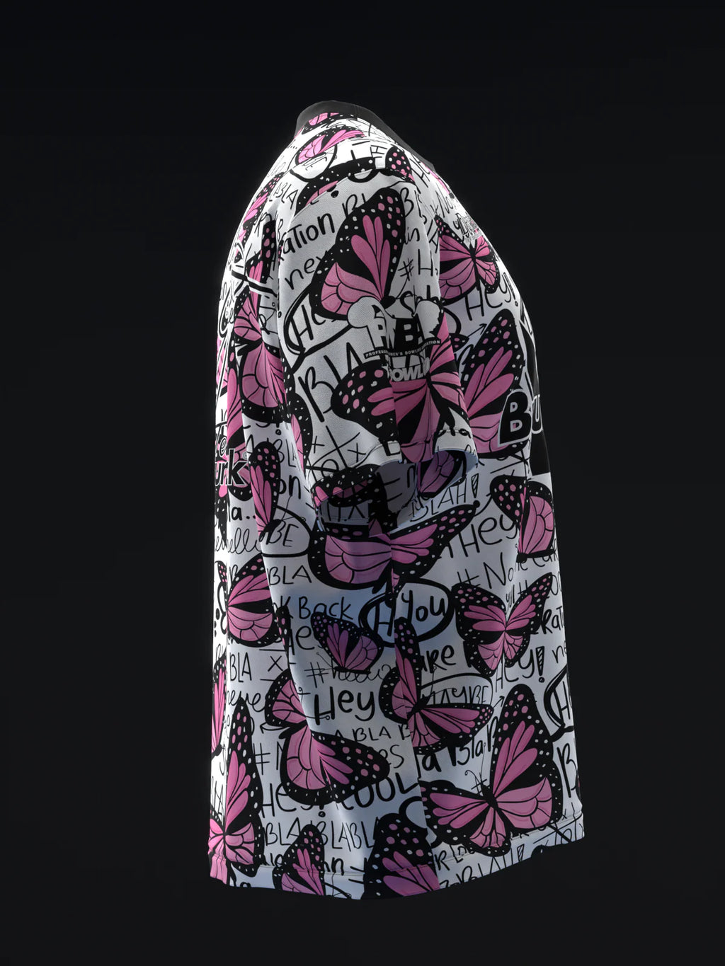 Custom Name - Ashly Galante Pink Butterflies Bowling Jersey - All Size