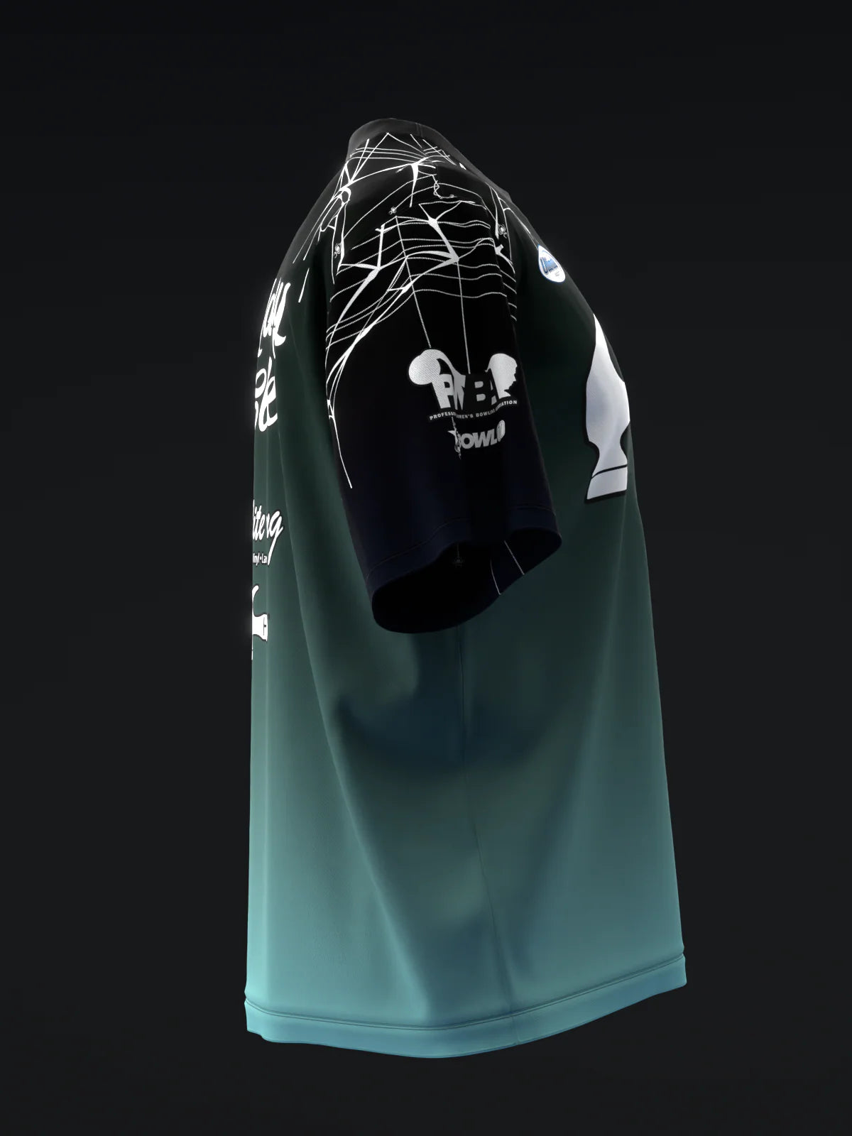 Custom Name - Mallory Clark Ombre Spiders Teal Bowling Jersey - All Size