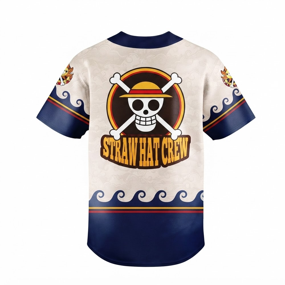 Custom Name - Dodgers x One Piece Night 2026 Straw Hat Crew Baseball Jersey - All Size