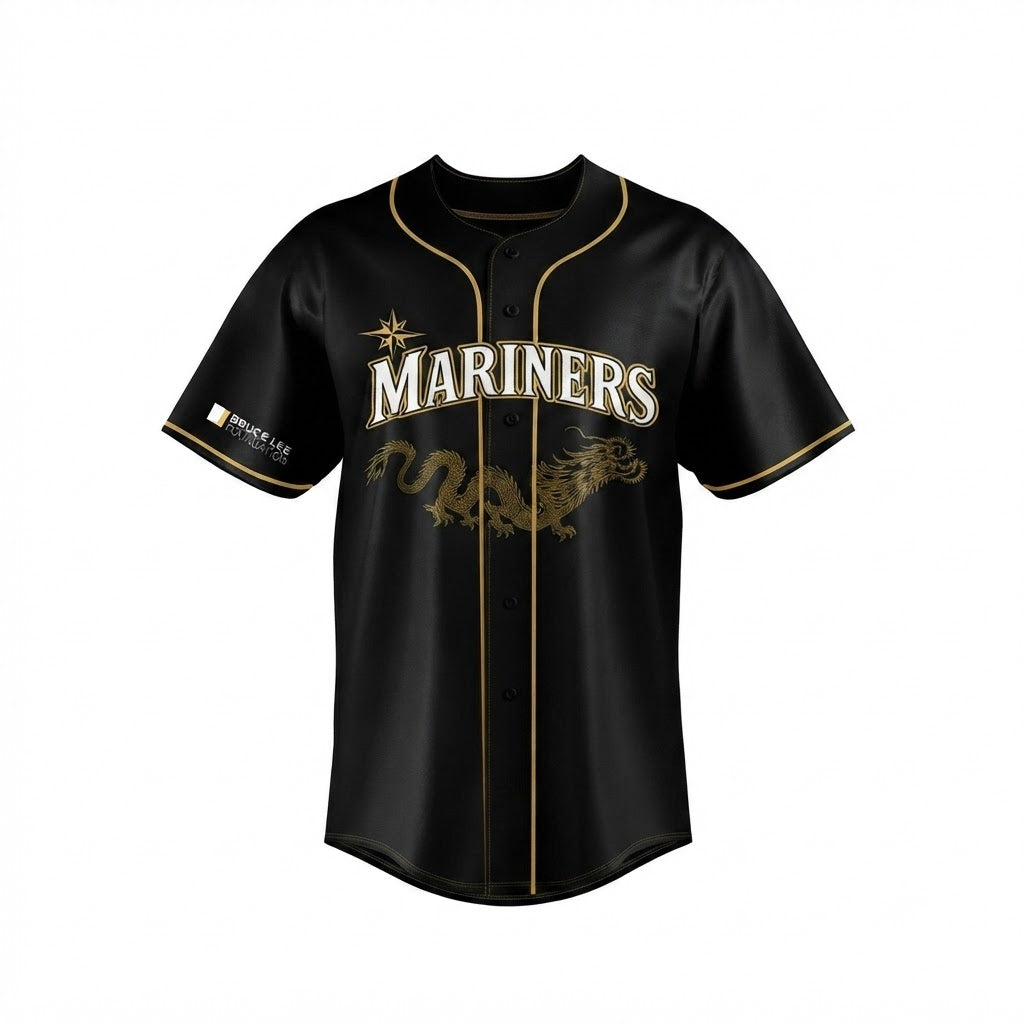 Custom Name - Mariners x Bruce Lee Foundation 2026 Little Dragon Baseball Jersey - All Size