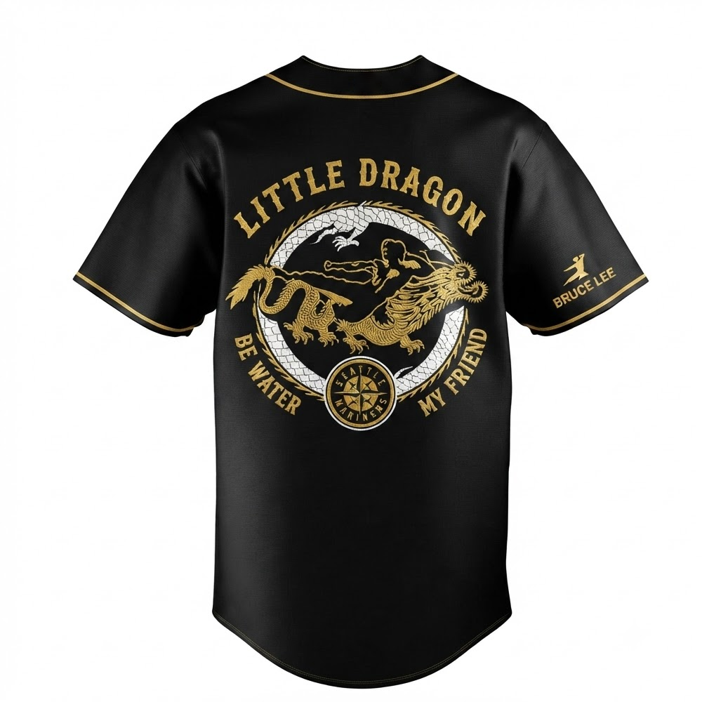 Custom Name - Mariners x Bruce Lee Foundation 2026 Little Dragon Baseball Jersey - All Size