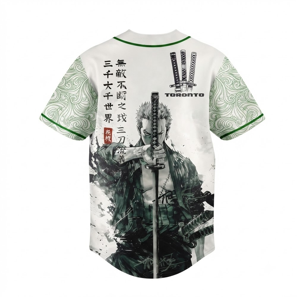Custom Name - Blue Jays x Roronoa Zoro 2026 Baseball Jersey - All Size