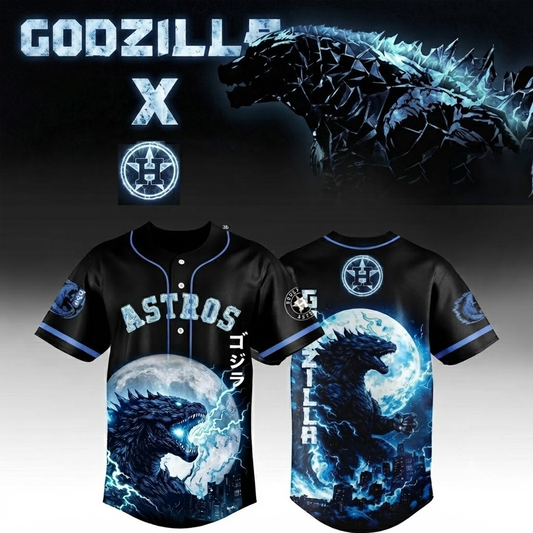 Custom Name - Astros x Godzilla Legendary Best Baseball Jersey - All Size