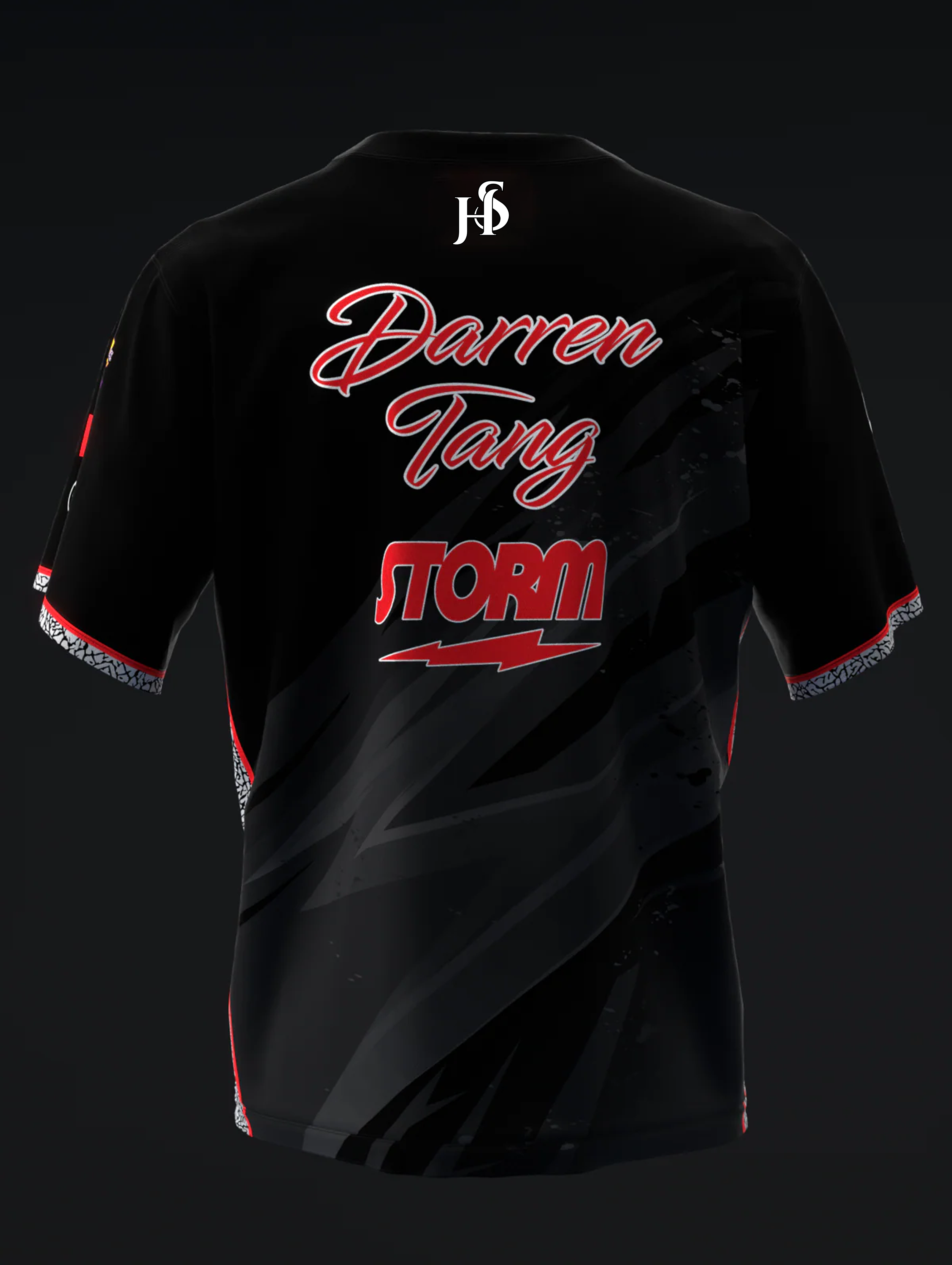 Custom Name - Darren Tang 2025 Lightning All Black Cement Bowling Jersey - All Size