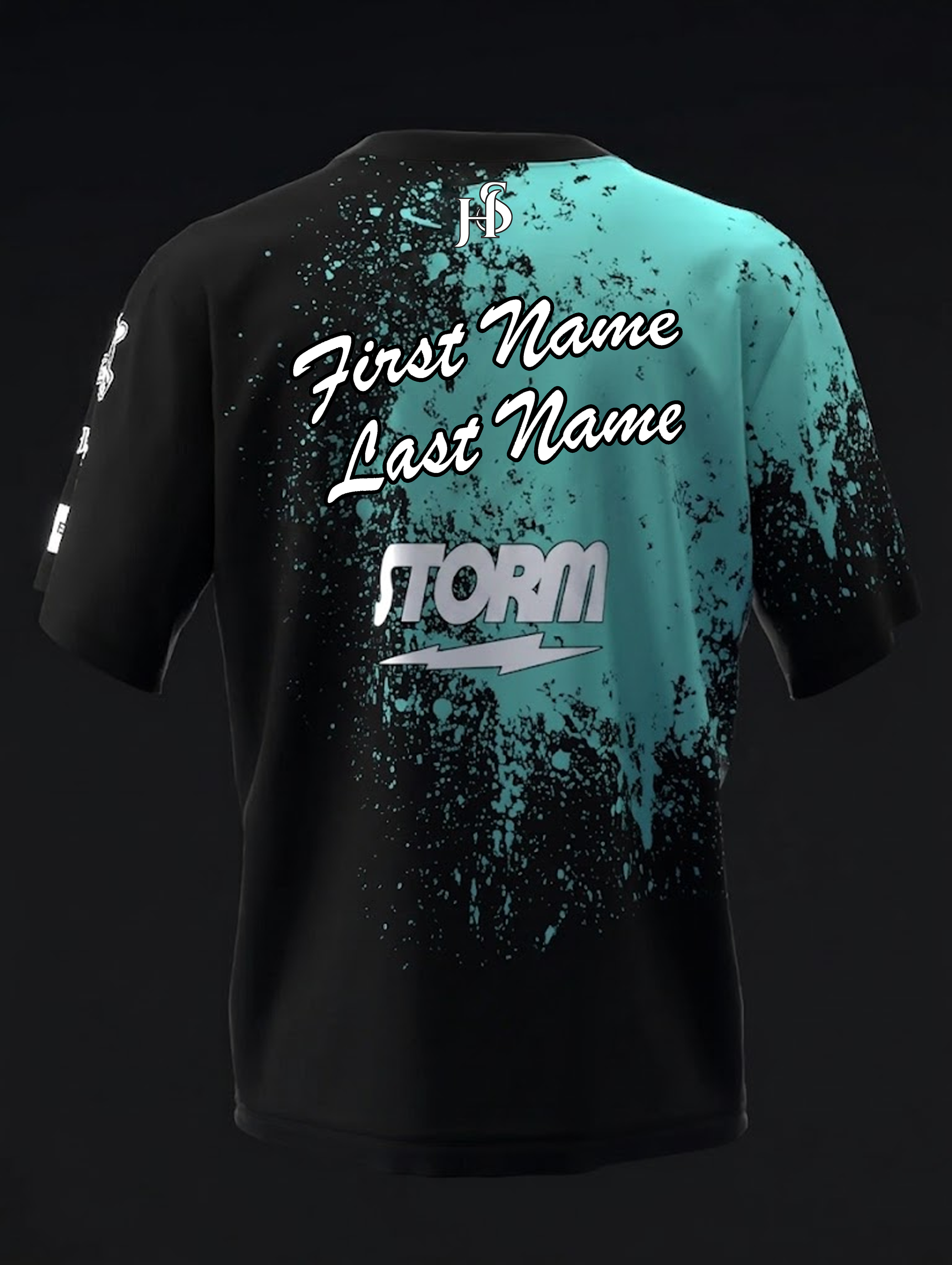 Custom Name - Nick Brown 2026 Splatter Teal Bowling Jersey - All Size
