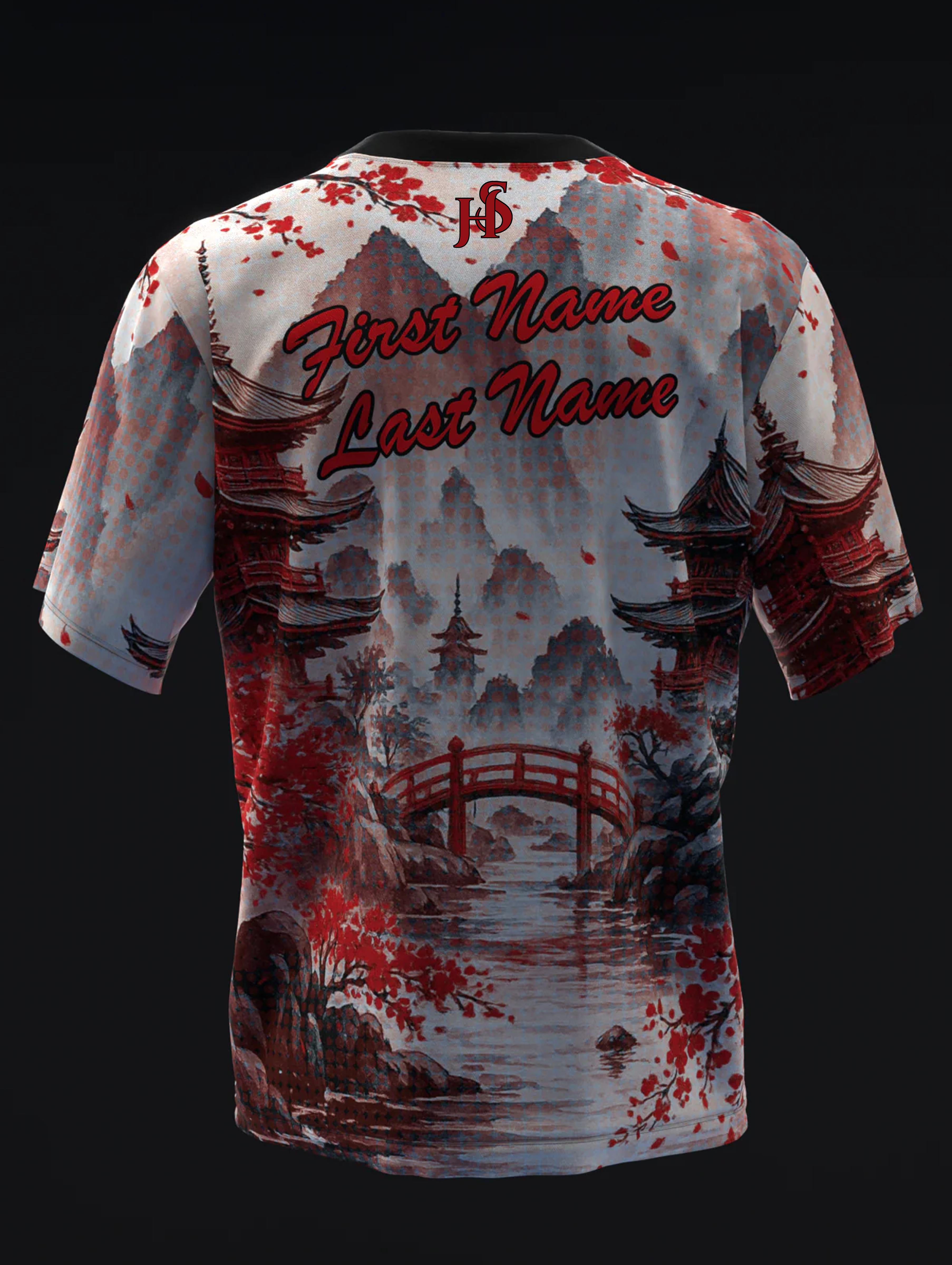 Custom Name - Sacred Echoes - Red Bowling Jersey - All Size