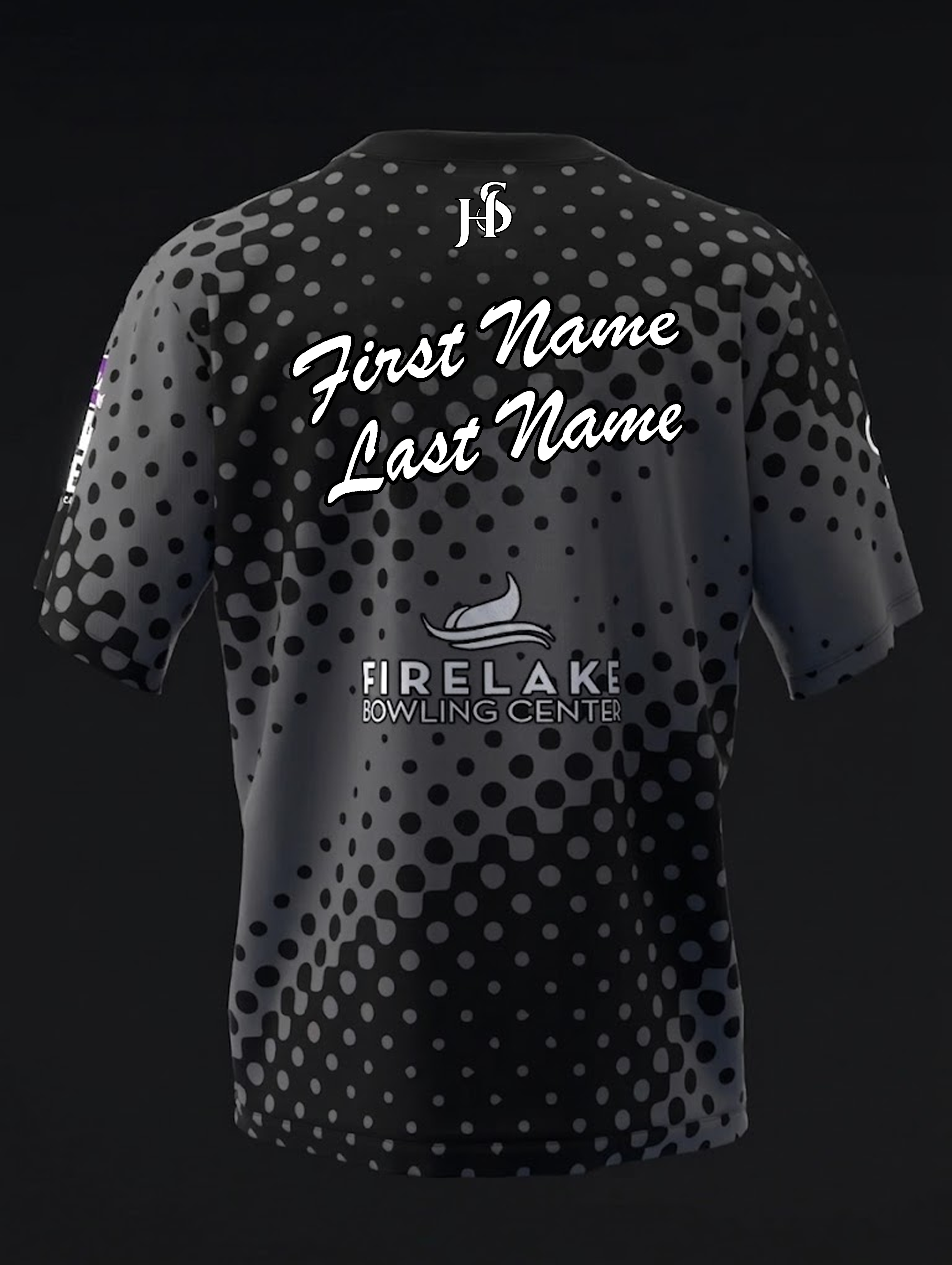 Custom Name - Sarah Klassen 2026 Charcoal Halftone Bowling Jersey - All Size