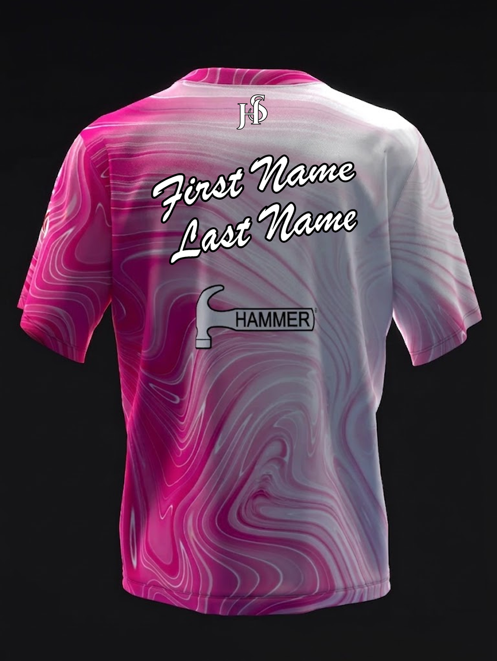 Custom Name - Lauren Russo Liquid Marble Pink Bowling Jersey - All Size