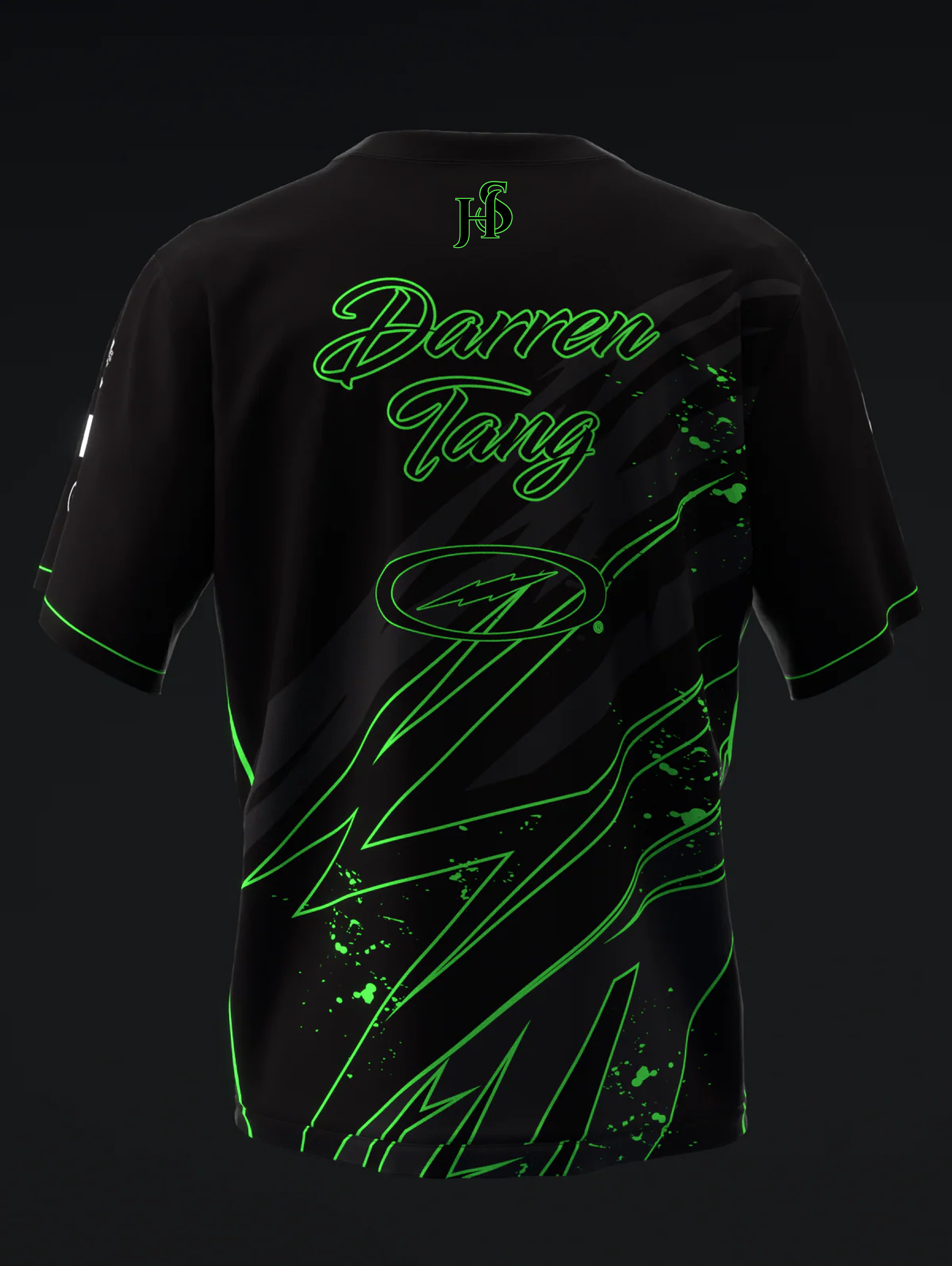 Custom Name - Darren Tang 2024 Blackout Black Neon Green Bowling Jersey - All Size