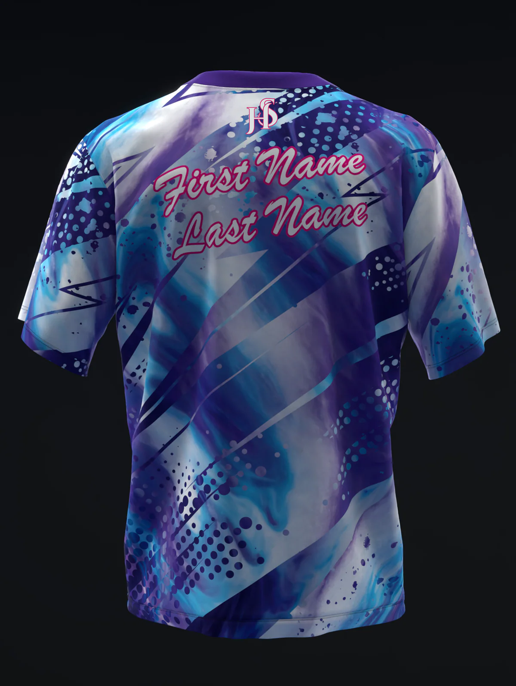 Custom Name - Track Kinetic Sapphire Ice Bowling Jersey - All Size