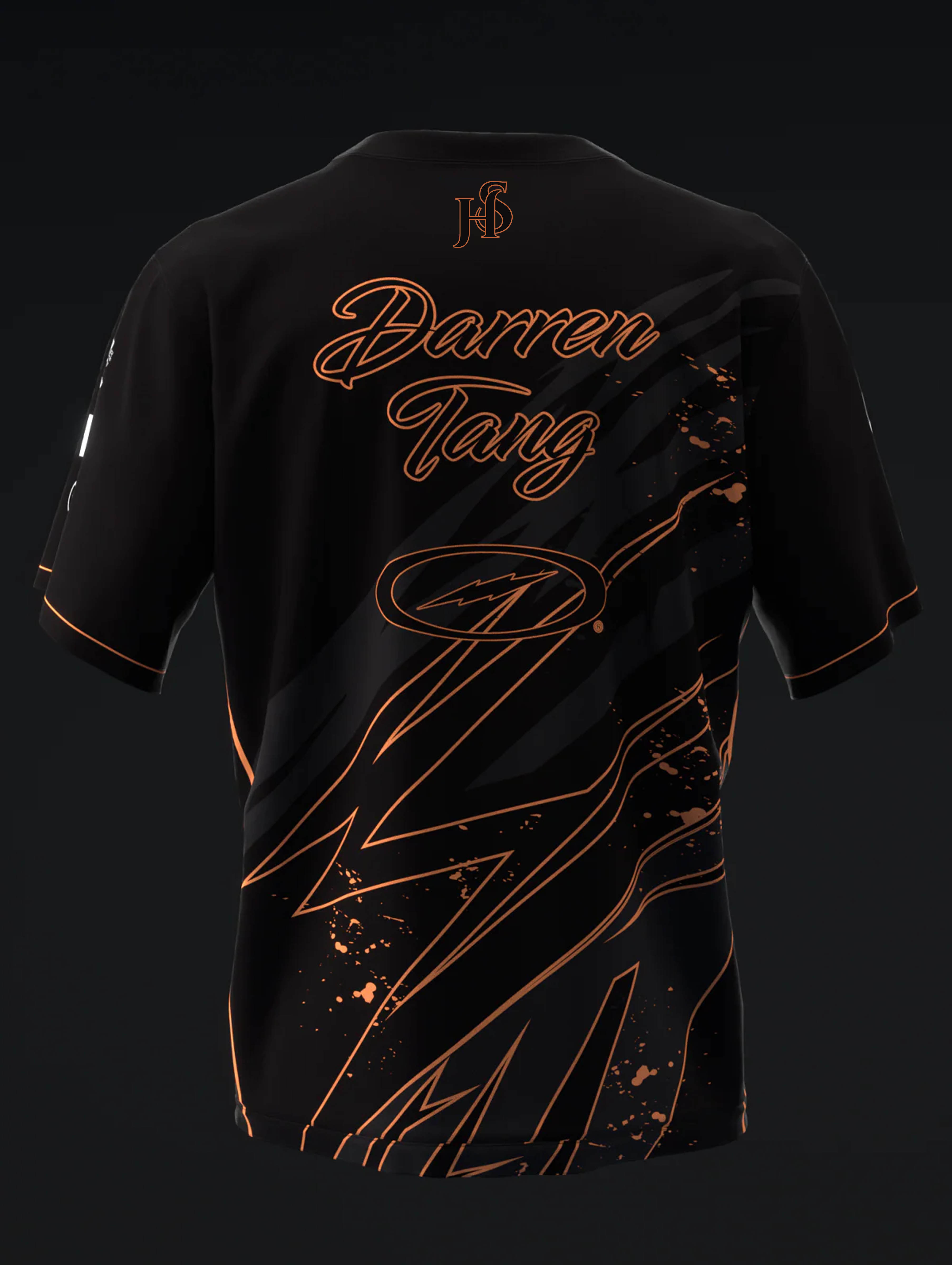 Custom Name - Darren Tang 2024Blackout Black Neon Orange Bowling Jersey - All Size