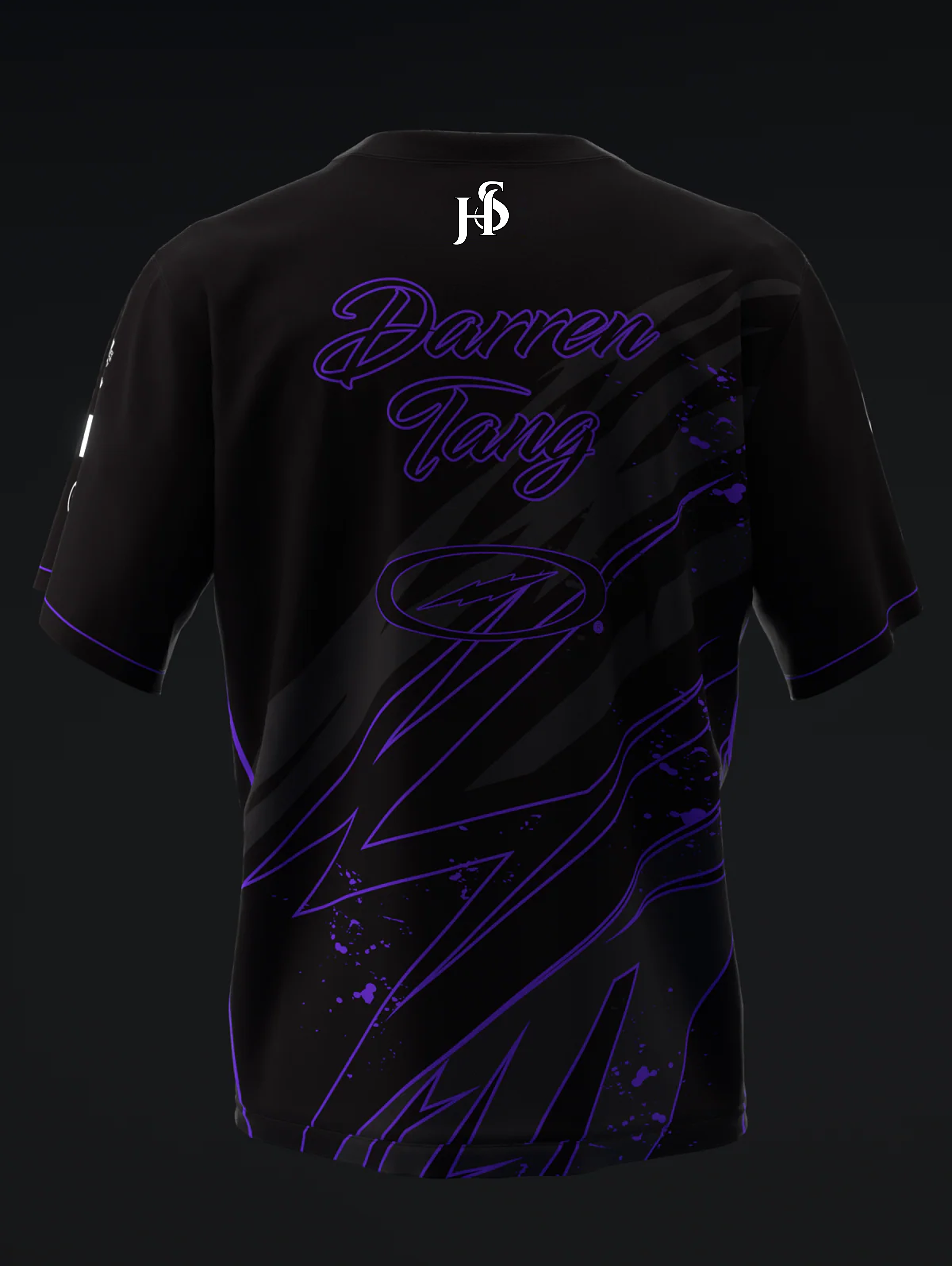 Custom Name - Darren Tang 2024 Blackout Black Neon Purple Bowling Jersey - All Size