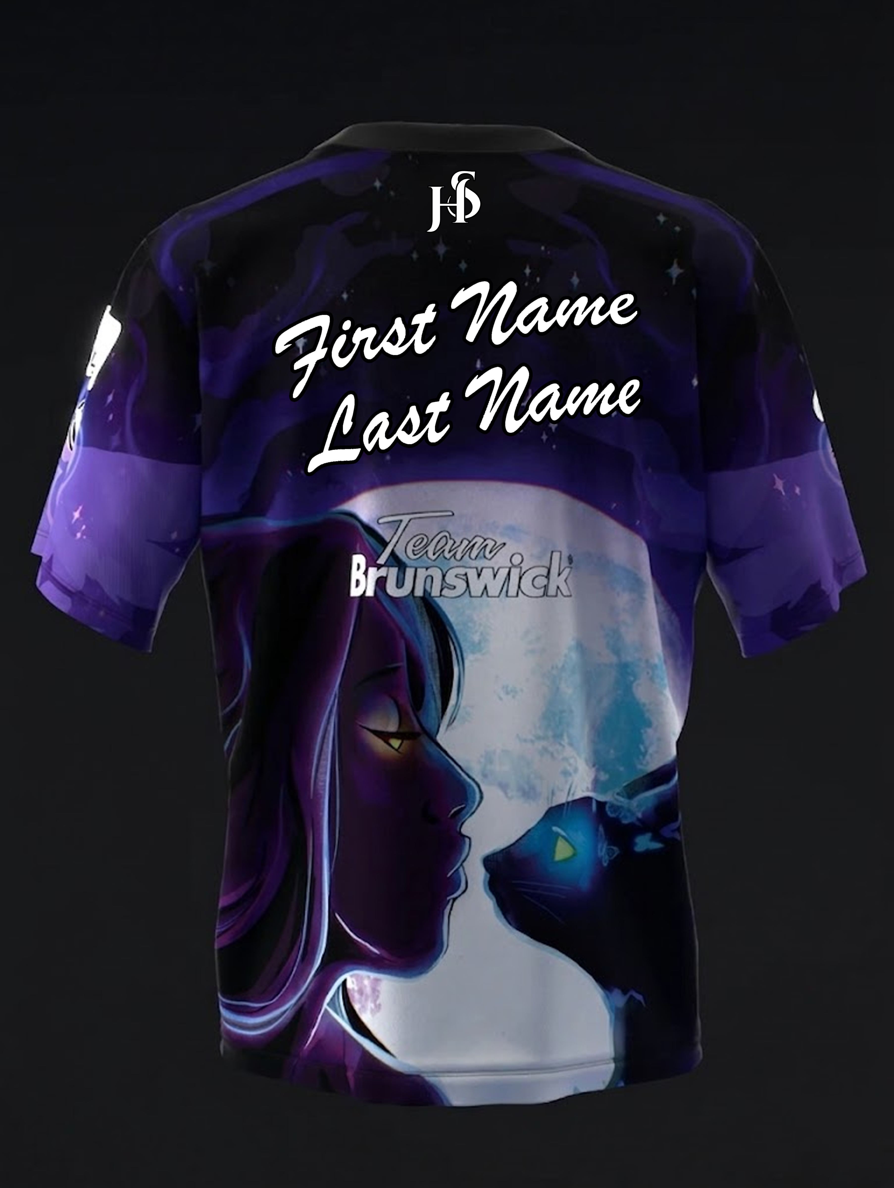 Custom Name - Ashly Galante Black Cat Bowling Jersey - All Size