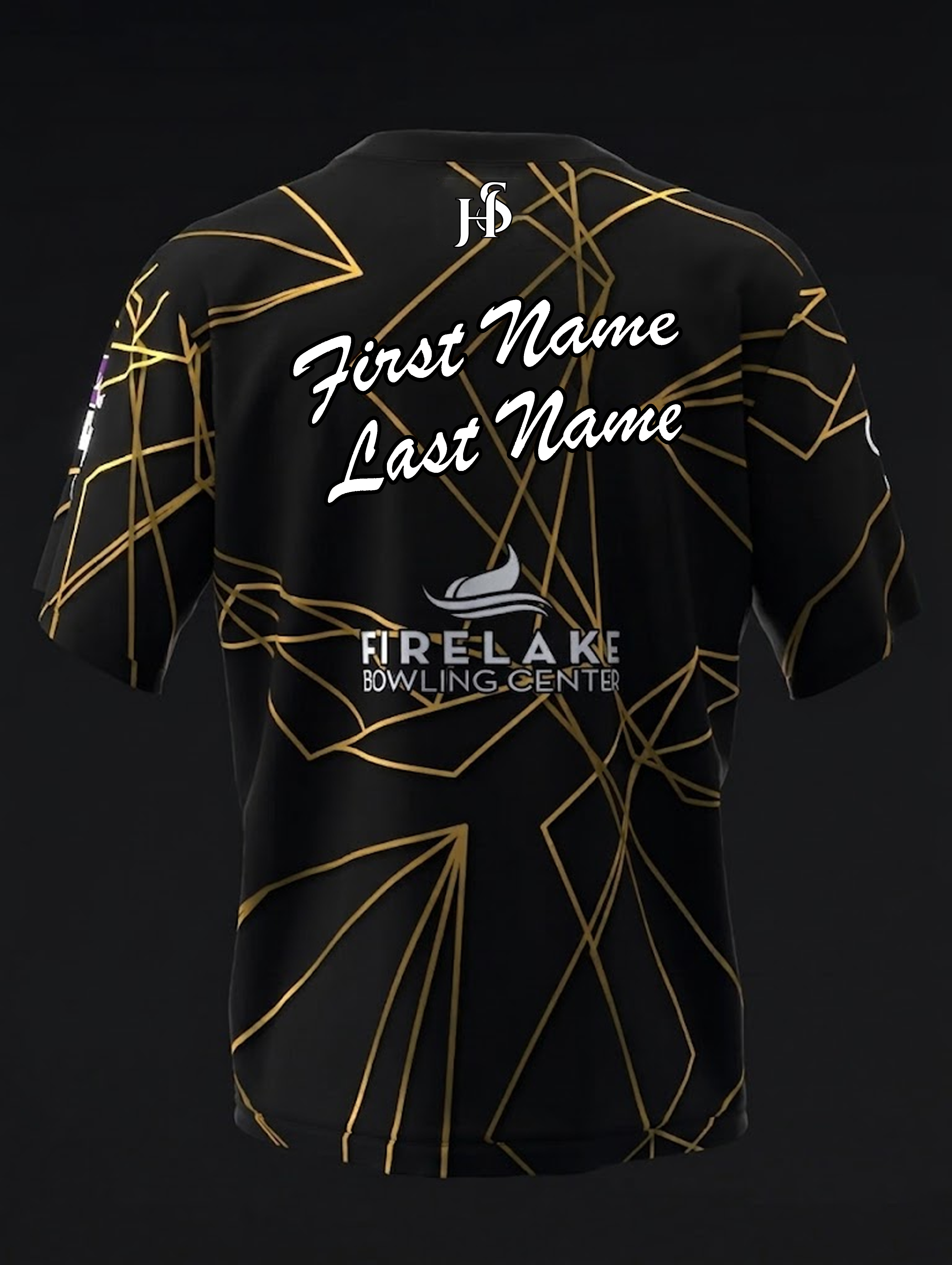 Custom Name - Sarah Klassen Geometrical Polyhedron Black Bowling Jersey - All Size