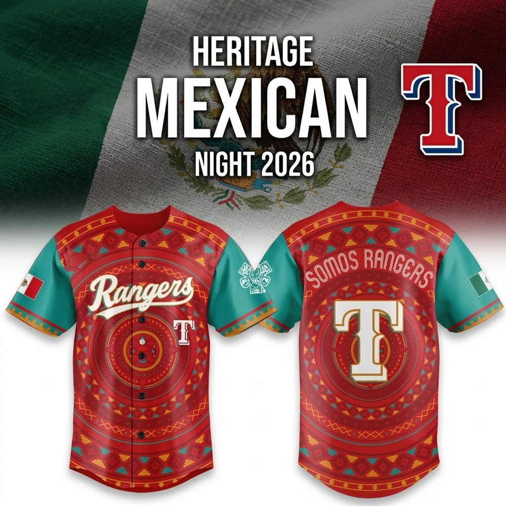 Custom Name - Rangers Celebration Mexican Heritage Night Baseball Jersey - All Size
