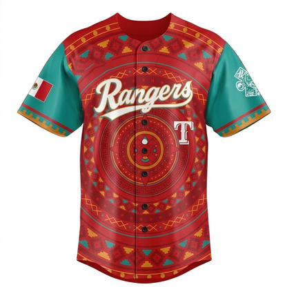 Custom Name - Rangers Celebration Mexican Heritage Night Baseball Jersey - All Size
