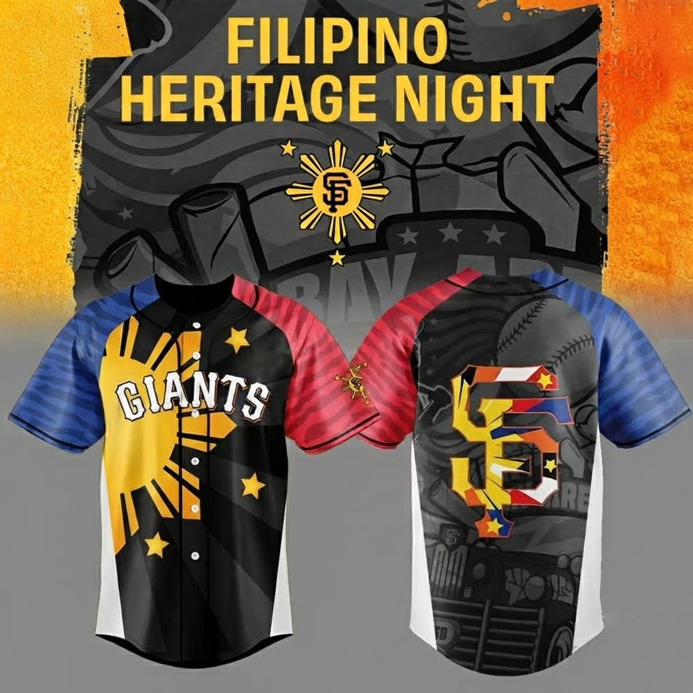 Custom Name - Giants Filipino Heritage Night Baseball Jersey - All Size