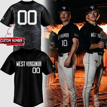 Custom Name - Virginia Mountaineers 2026 Coal Rush Uniform Baseball Jersey - All Size