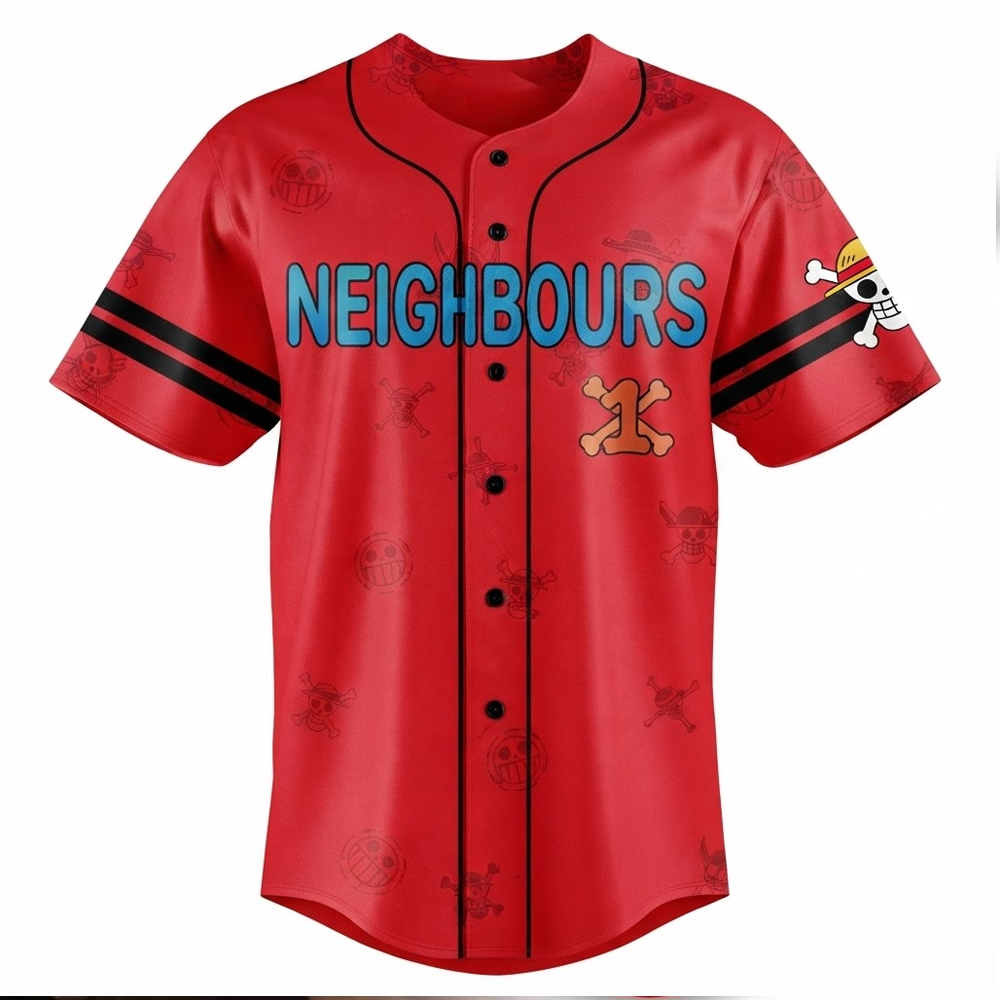 Custom Name - Piece Straw Hat Neighbors 2026 Baseball Jersey - All Size