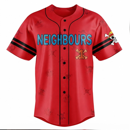 Custom Name - Piece Straw Hat Neighbors 2026 Baseball Jersey - All Size
