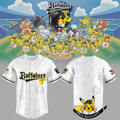 Custom Name - Buffaloes x Pokemon 30th Anniversary Baseball Jersey - All Size