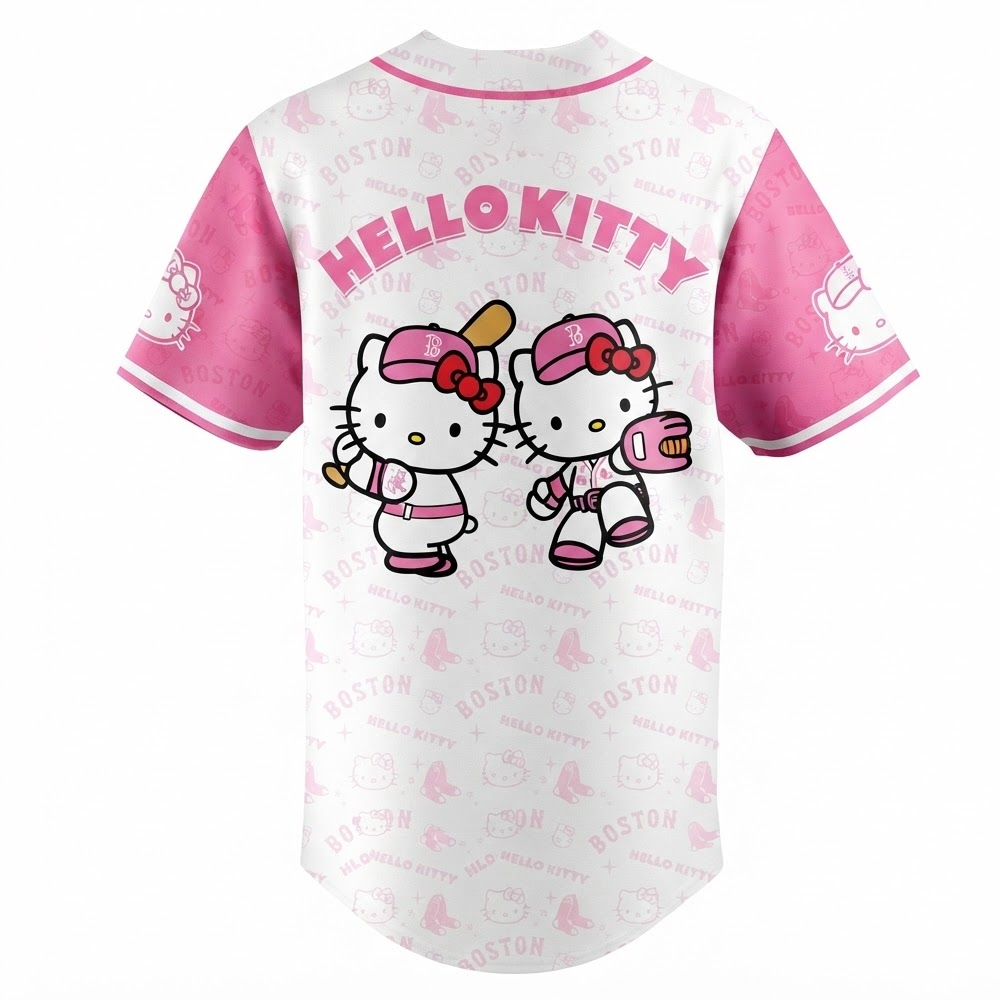 Custom Name - Red Sox x Hello Kitty Day 2026 Pink Baseball Jersey - All Size
