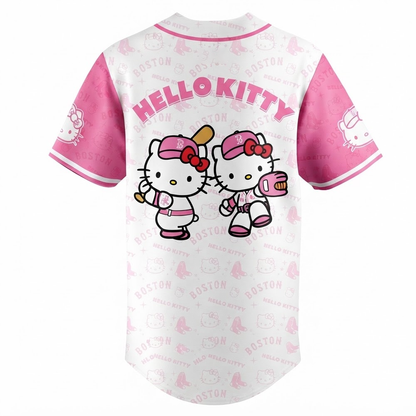 Custom Name - Red Sox x Hello Kitty Day 2026 Pink Baseball Jersey - All Size