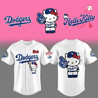 Custom Name - Dodgers x Hello Kitty Night 2026 Baseball Jersey - All Size