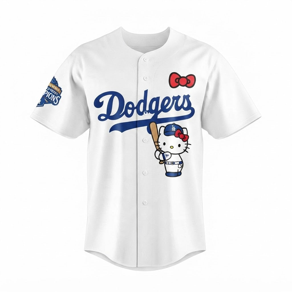 Custom Name - Dodgers x Hello Kitty Night 2026 Baseball Jersey - All Size